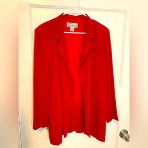 Vintage Paolo Designed by Paolo Gucci Red 100% Silk Blazer